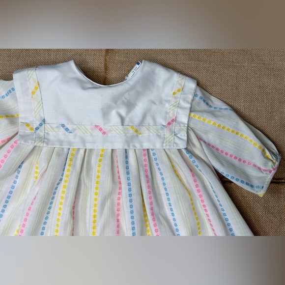 Vintage Little Miss Brent Floral Dress Size 2T Dainty Flower Stripes 1950s - Picture 2 of 6